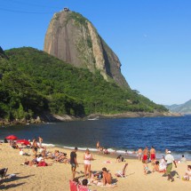 Busy Praia Vermelha with Pao de Acucar (Sugar Loaf)